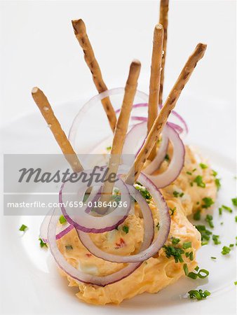 Obatzda (Bavarian Camembert spread) with onions & soletti