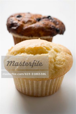 Two different muffins in paper cases