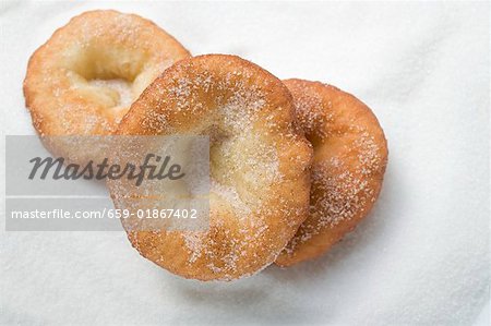 Auszogene (Bavarian doughnuts) on sugar