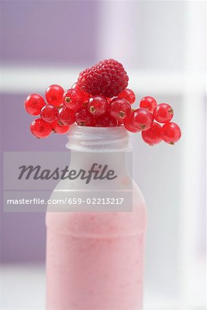 Berry drink in plastic bottle