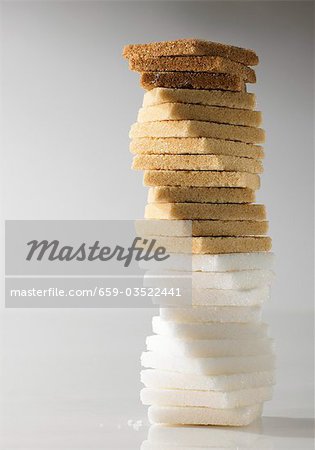 Tower of different types of sugar