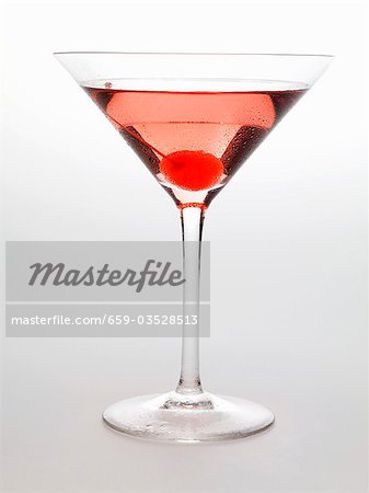 Cosmopolitan with cocktail cherry