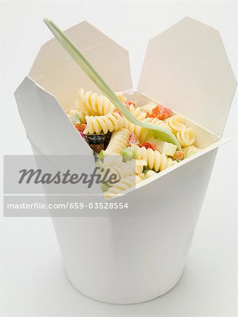 Download Fusilli With Vegetables In Take Away Container Stock Photo Masterfile Premium Royalty Free Code 659 03528554 PSD Mockup Templates
