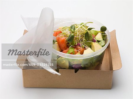 Download Avocado Salad With Sprouts In Plastic Container To Take Away Stock Photo Masterfile Premium Royalty Free Code 659 03529155 PSD Mockup Templates