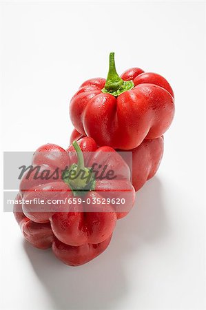 Several red tomato peppers
