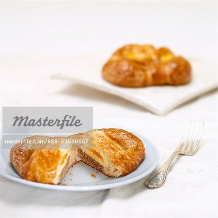 Croissant filled with egg