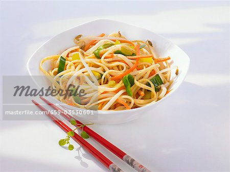 Asian fried noodles with vegetables