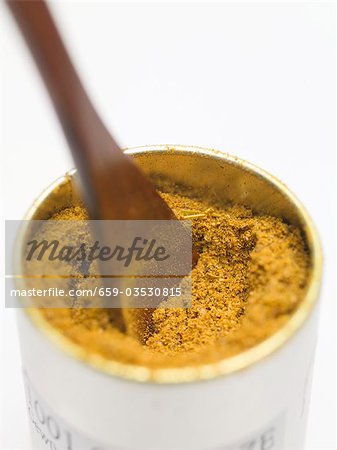 Indian curry powder in container