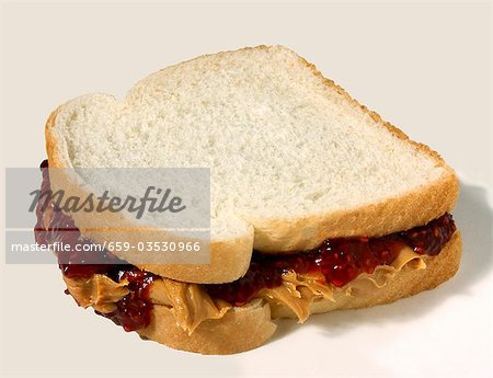 Peanut Butter And Jelly Sandwich On White Bread Whole Stock Photo Masterfile Premium Royalty Free Code 659