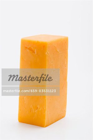 A piece of Cheddar cheese