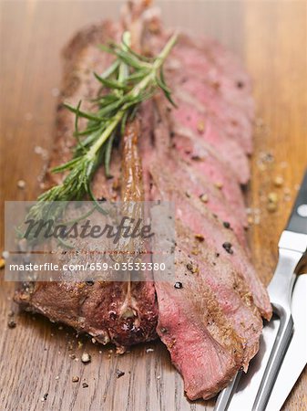 Roast saddle of venison with rosemary