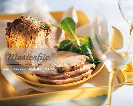 Roast pork with radish sprouts for Easter (Poland)