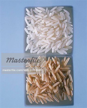 White and brown basmati rice