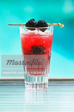 Cocktail with Blackberries