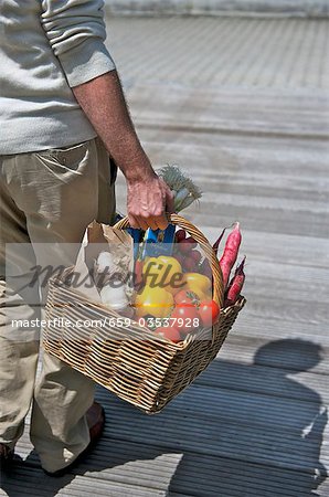 Man with shopping basket