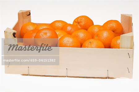 Mandarin oranges in crate