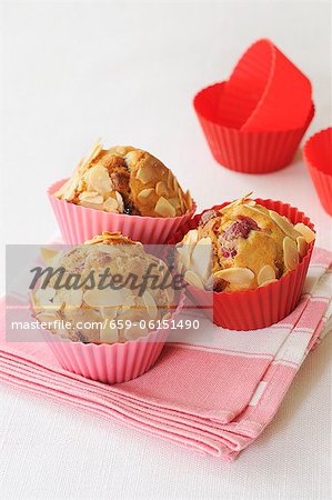 Cranberry muffins with slivered almonds