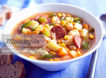 Mexican bean soup with sausage Mexican bean soup with sausage