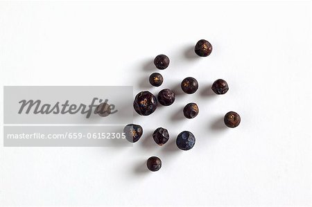 Juniper berries, seen from above
