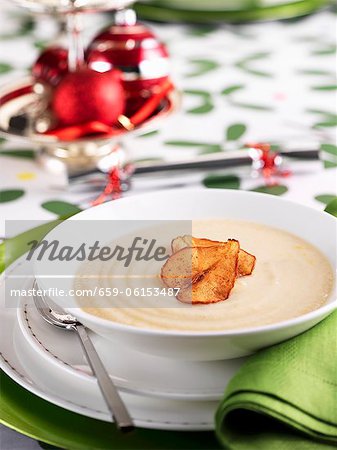Cream of cauliflower soup at Christmas