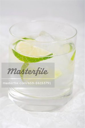 A gin and tonic with lime