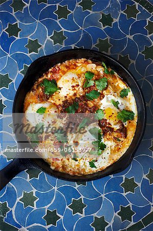 Pan Cooked Moroccan Egg Dish with Harissa