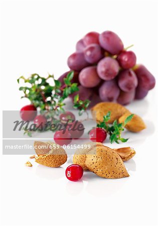 Grapes, cranberries and almonds Grapes, cranberries and almonds