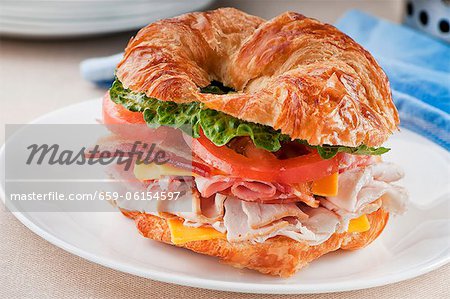Club Sandwich on a Croissant Club Sandwich on a Croissant