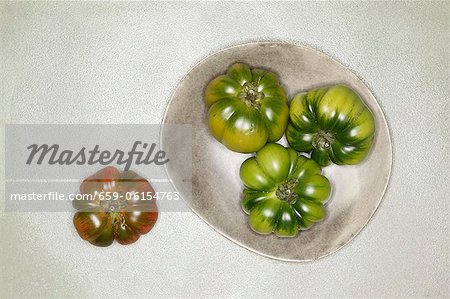 Red and green beefsteak tomatoes