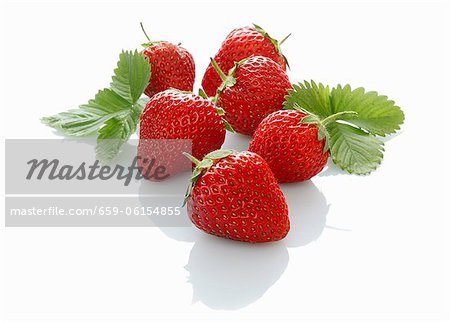 Strawberries with leaves Strawberries with leaves