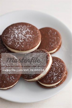 Whoopie pies with a vanilla cream filling