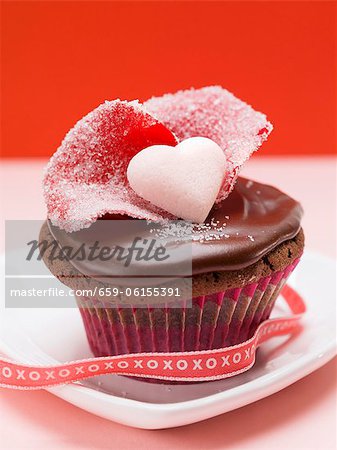 Chocolate cupcake for Valentine's Day