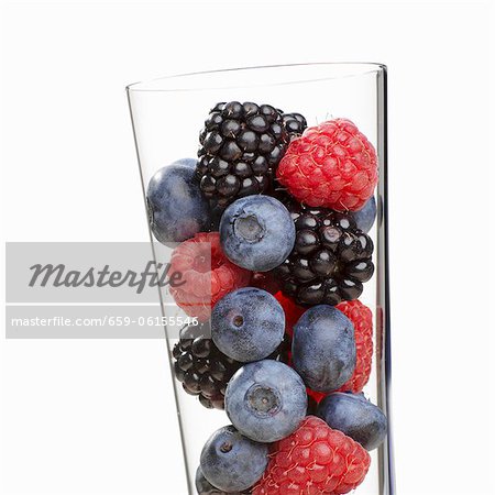 Various berries in a glass Various berries in a glass