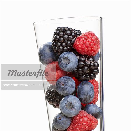 Various berries in a glass