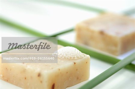 Natural soap and papryus sedge stalks