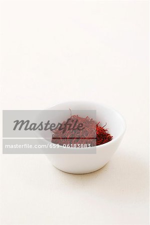 A bowl of saffron threads