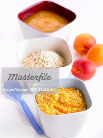 Apricots purée and millet (baby food)