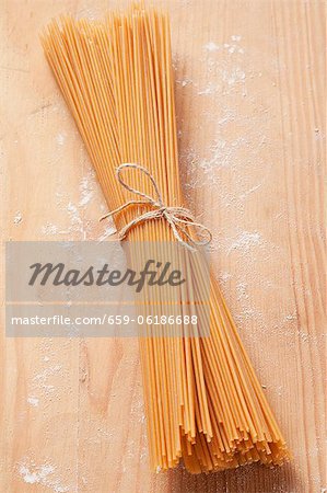 A bunch of wholemeal spaghetti