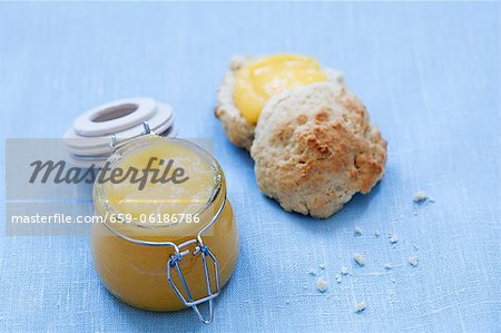 Lemon curd and scone