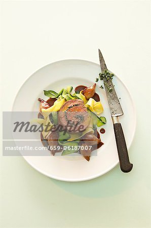 Beef roulade with pasta and vegetables Beef roulade with pasta and vegetables
