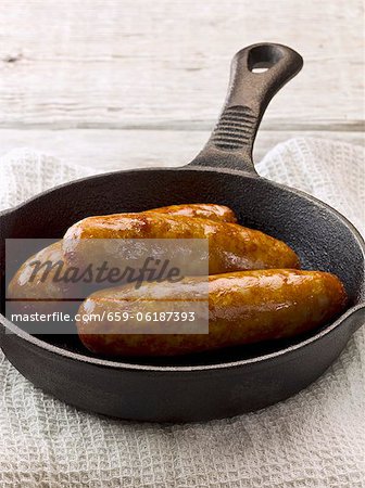 Pan fried pork sausages with honey Pan fried pork sausages with honey
