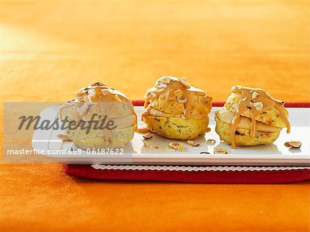 Profiteroles with cream filling