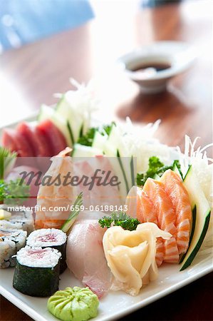 Sushi and sashimi platter