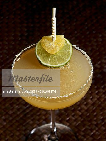 Pineapple Margarita with Fruit Garnish Pineapple Margarita with Fruit Garnish