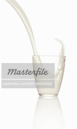 Pouring milk into a glass