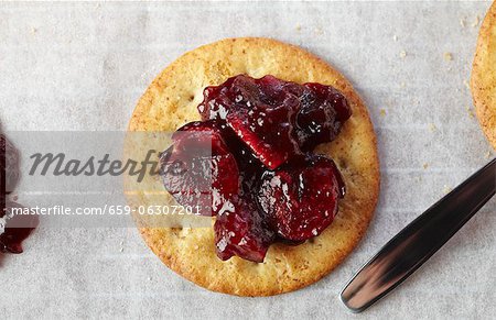 Cherry Compote on a Cracker