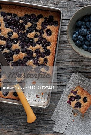 Square Blueberry Cake Made with Organic Maine Blueberries