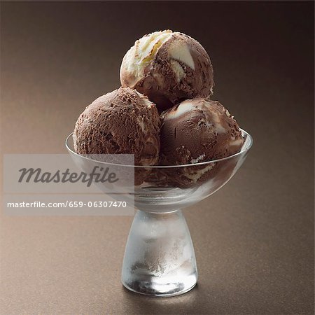 chocolate ice cream ball Stock Photo