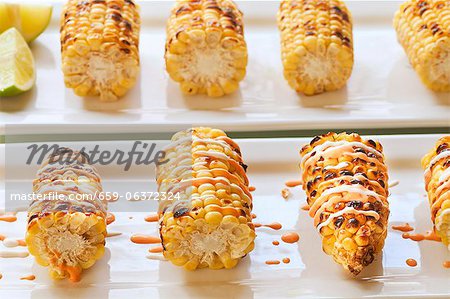 Roasted Corn on the Cob with Mexican Style Sauce Roasted Corn on the Cob with Mexican Style Sauce