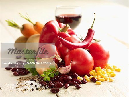 Ingredients for chilli con carne